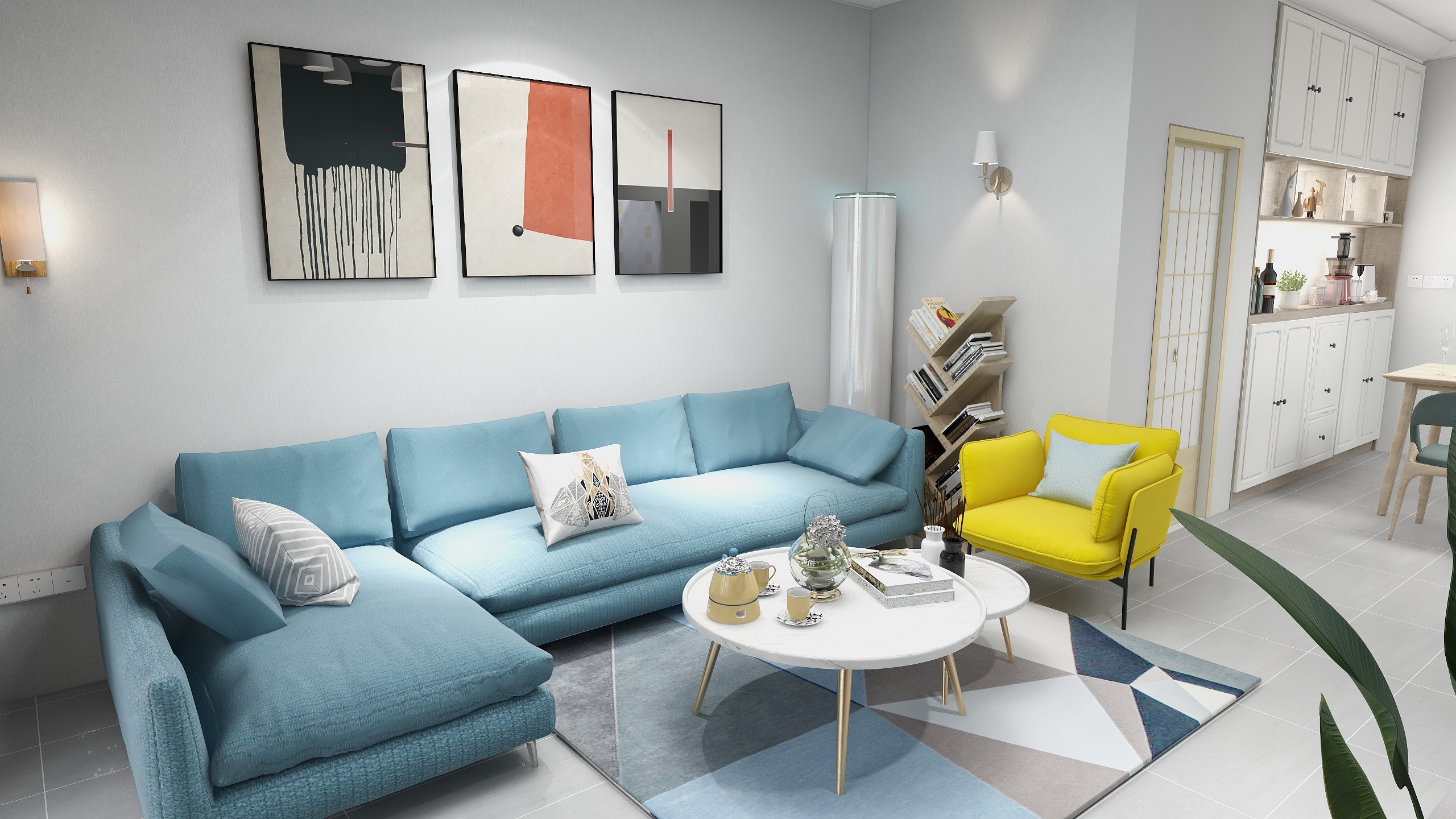 温暖的书先生-8号楼99平米三室户型-装修设计方案