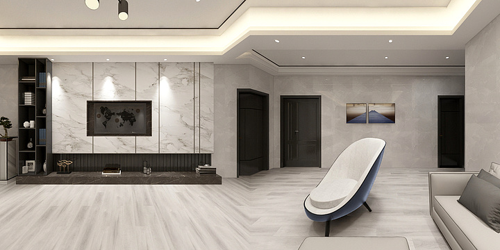 抖音苒艺装饰-积库三层效果图-装修设计方案