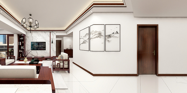 0林圆0-中萃豪园13栋1804新中式改造风格效果-装修设计方案