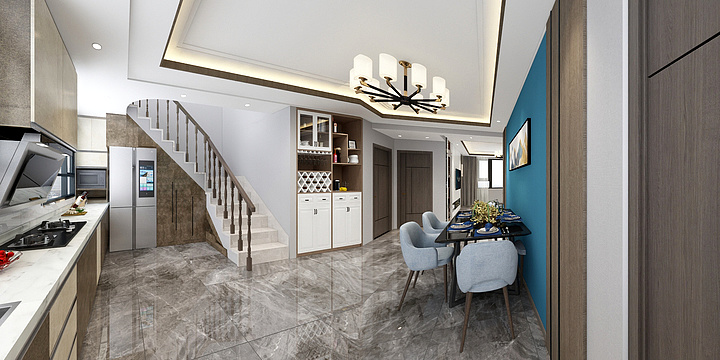 大象装饰刘金龙-紫提东郡9-2-1003二楼弧形木线-装修设计方案