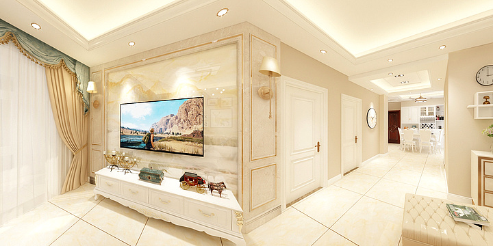 雅尔美装饰设计总监杨青松-张总3栋1单元雅居效果图-装修设计方案