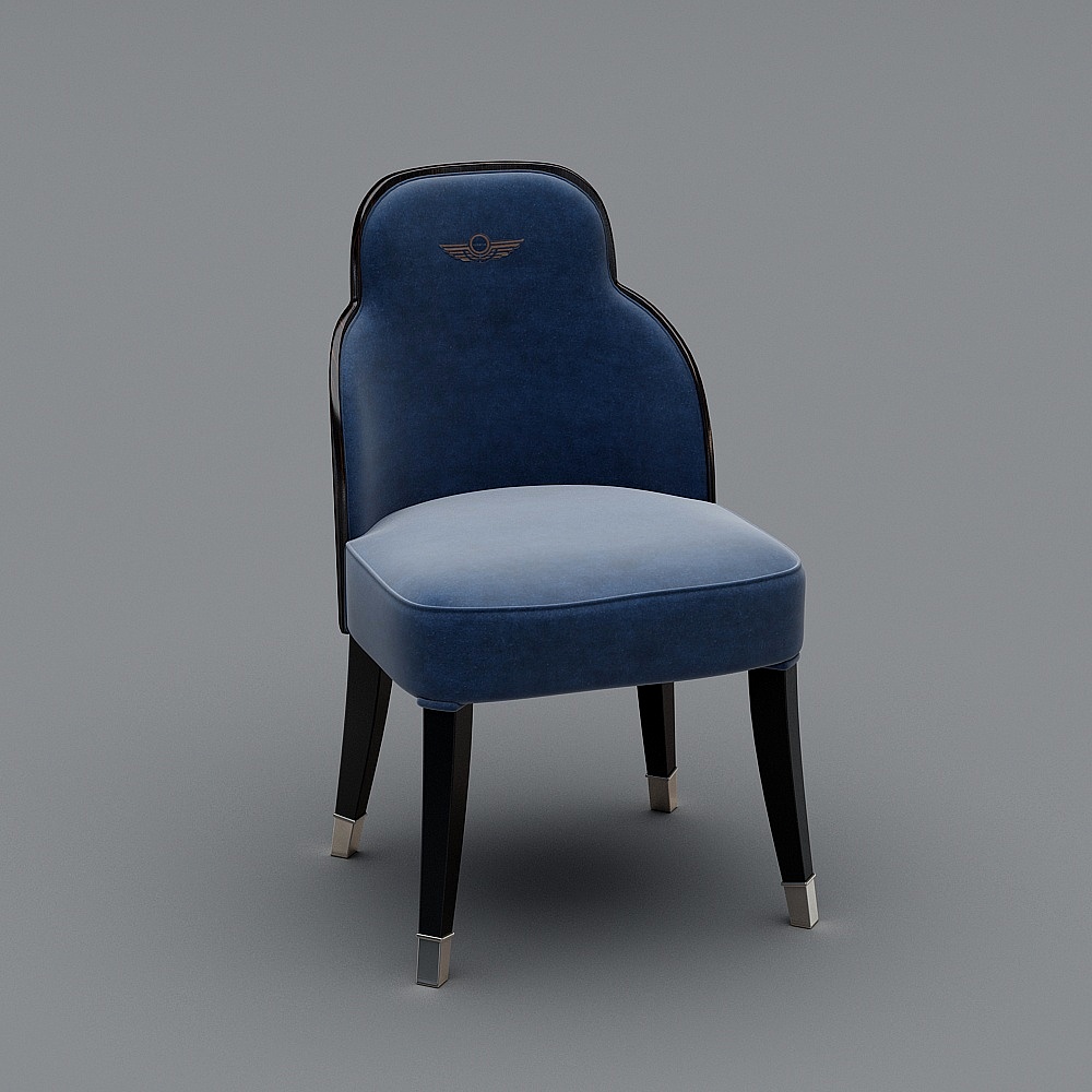 金丽典范迪奥-F02餐椅蓝色3D模型