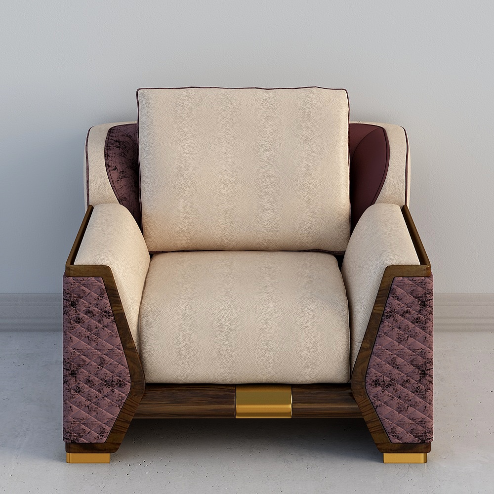 H1A沙发带材质版本1模型单位3D模型