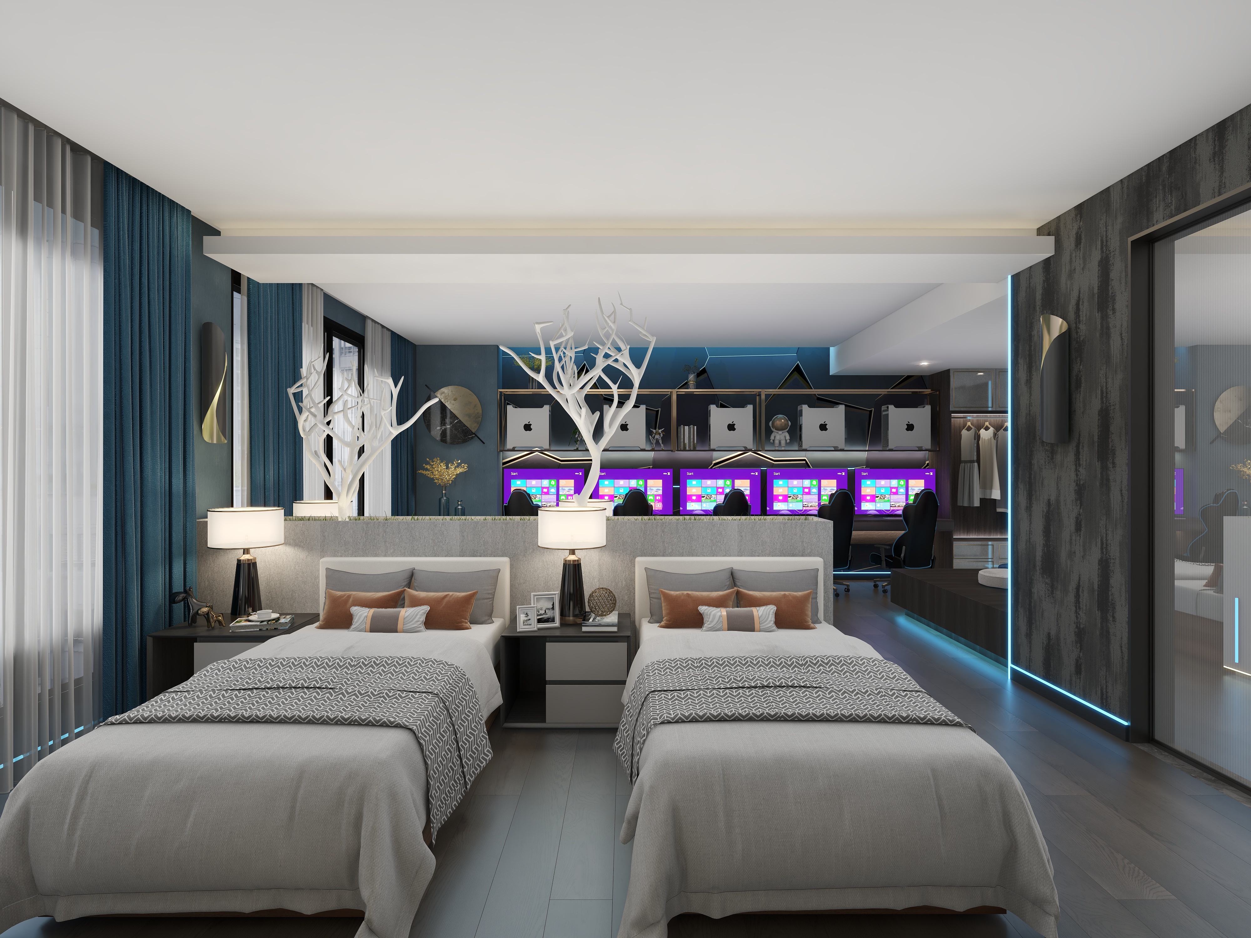 邹偕毓-310平锦豪大酒店电竞包厢装修效果图