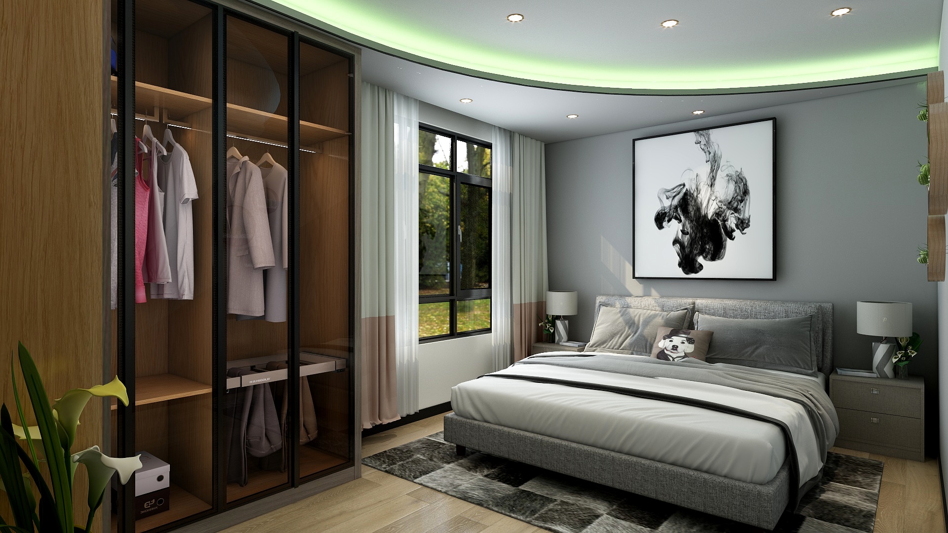 空间规划师徐振伟-68平混搭二居室二层卧室装修效果图第2张