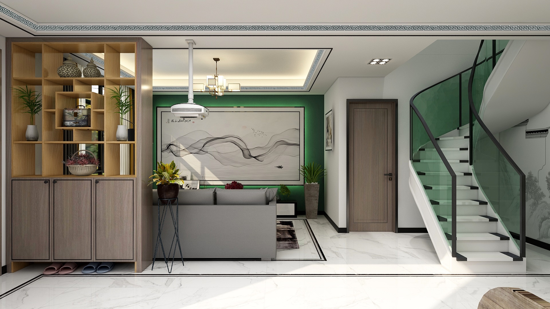 空间规划师徐振伟-68平混搭二居室一层客餐厅装修效果图第1张