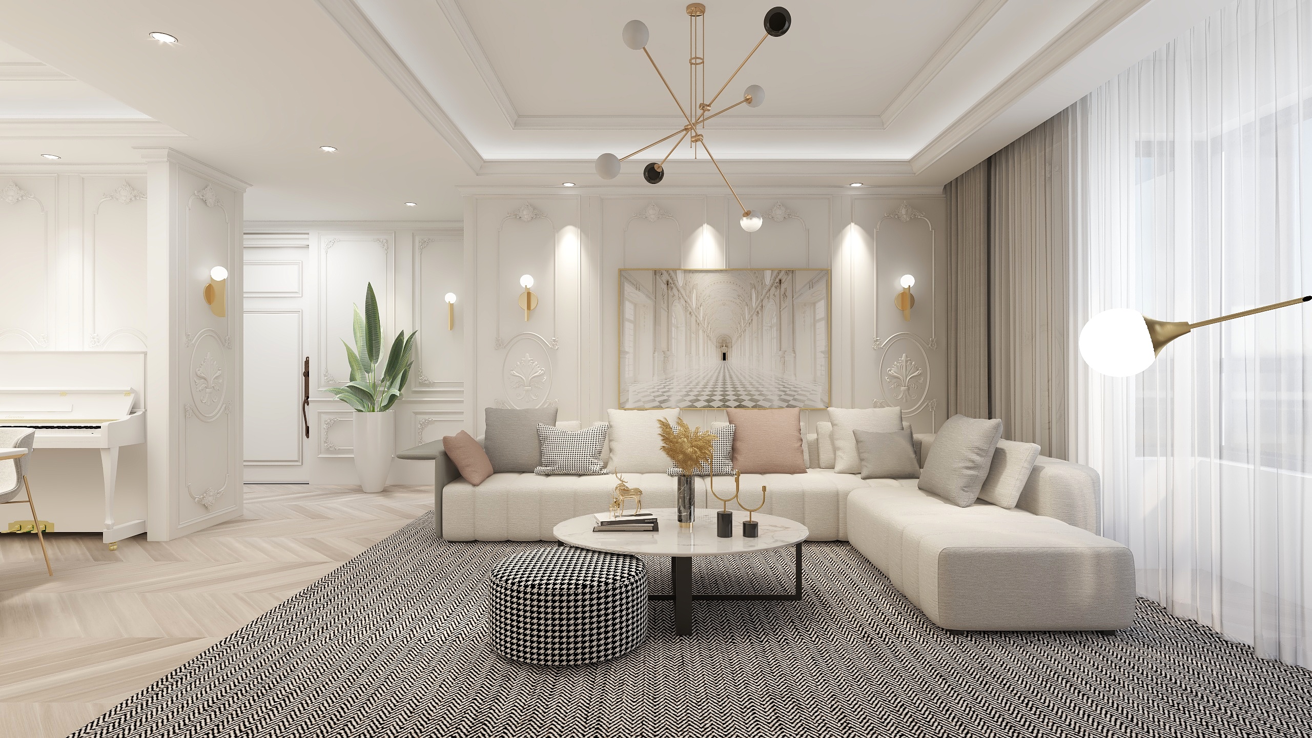 江苏九富张茹-130平-法式风情新绎-装修设计方案