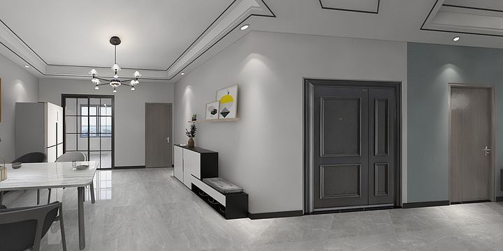 Designer殷程-金域蓝湾买先生现代风格雅居-装修设计方案