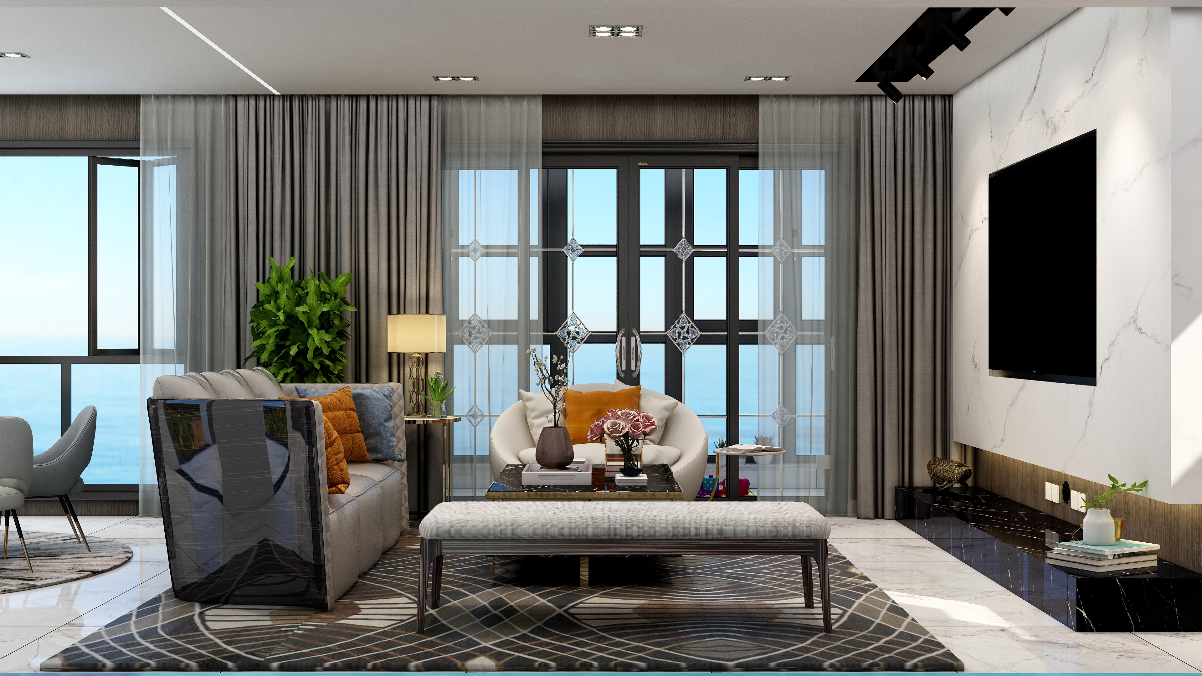 言設-花语墅丨244平丨现代混搭-装修设计方案