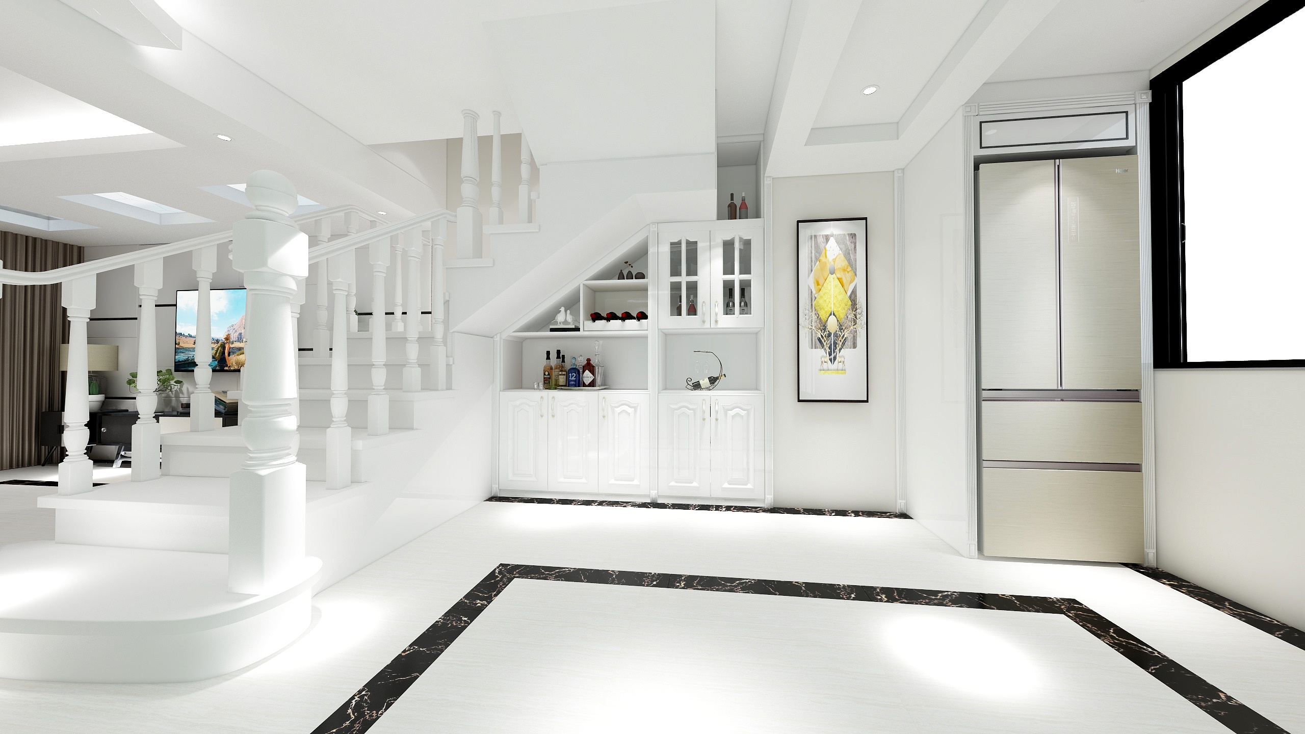 辰晨创意-厦航•高郡—餐厅酒柜-装修设计方案