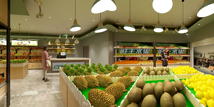 涉及-农科院鲜丰水果店-装修设计方案