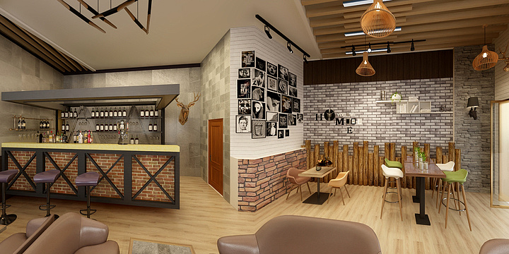 鲁班门徒-廊桥酒吧效果图-装修设计方案