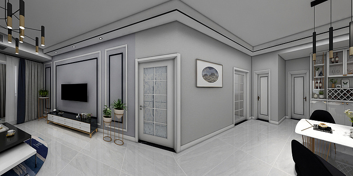 陕西辉煌设计工程-瑞沣苑小区2402-装修设计方案