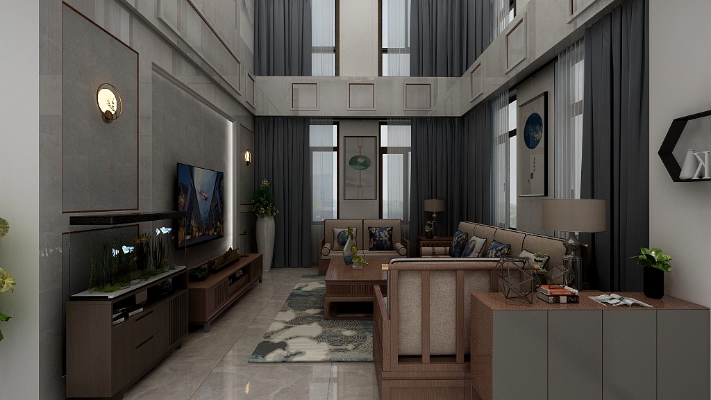 强小正1-王店复式欧式风格-装修设计方案