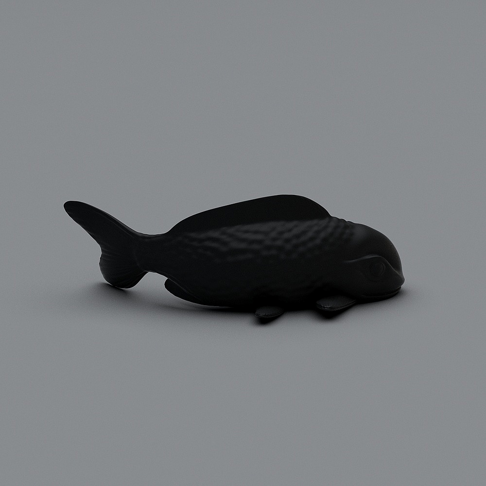 现代鱼雕塑摆件3D模型