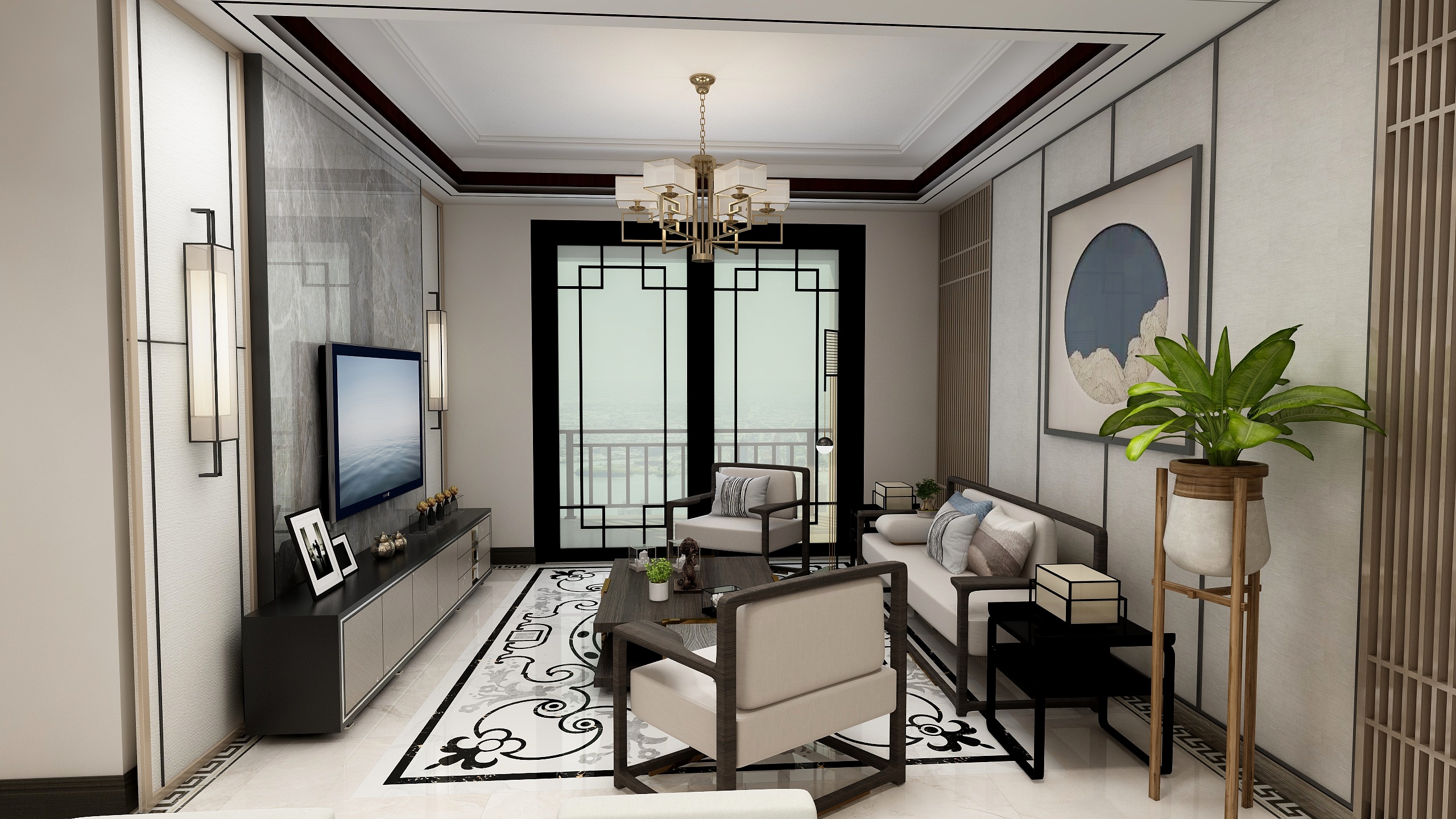 室内设计师丫头-荣润誉峰1号户型新中式-装修设计方案