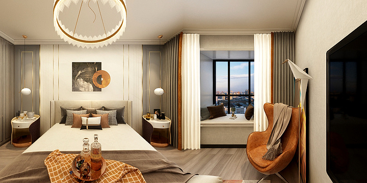 黄杰设计i18093704823-正火御景109㎡后现代设计方案-装修设计方案