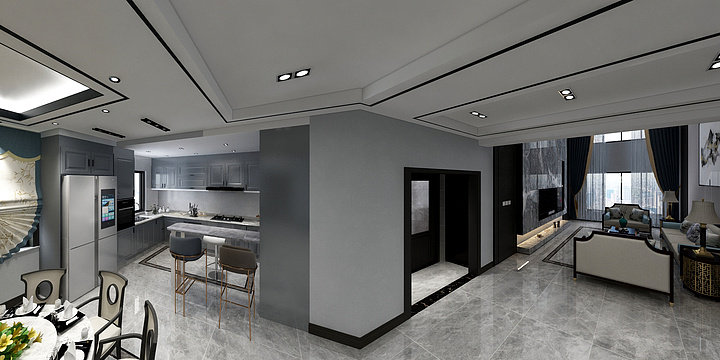 --MIJING觅景空间设计-蔚蓝公寓1层-装修设计方案