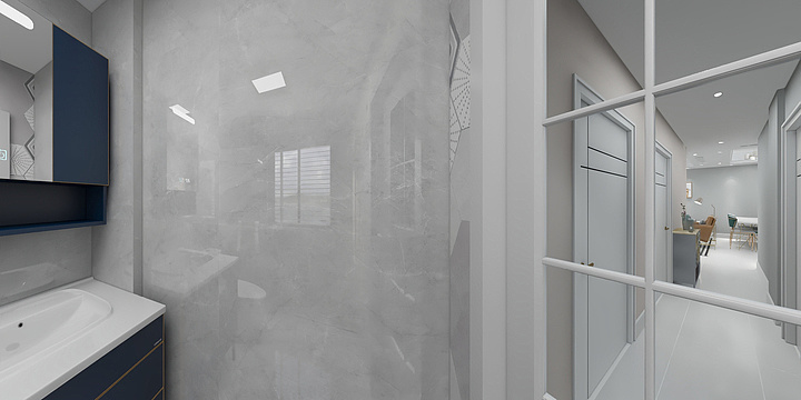 奥斯龙EkbV-德信海德公园83.00㎡A2’3室2厅1卫1厨-装修设计方案