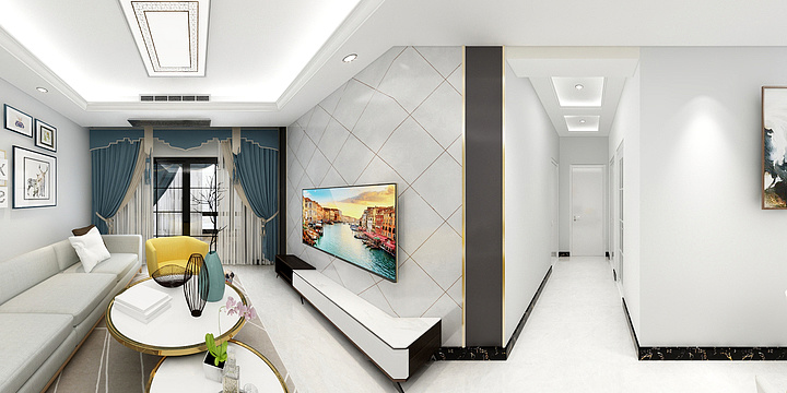 精雅装饰-蓝湾御府B2-1406蒋生全景效果图-装修设计方案