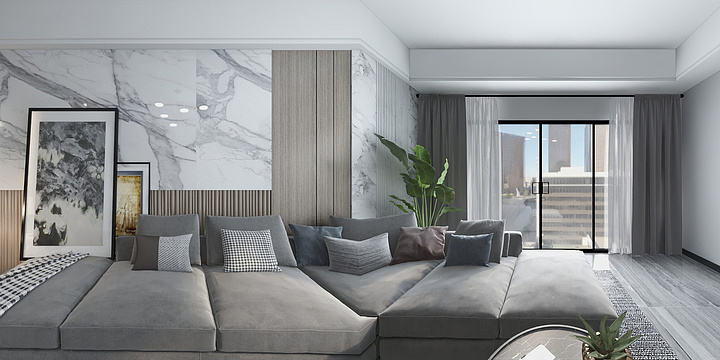 设计szdYHdzuSD-50方现代客餐厅-副本-装修设计方案