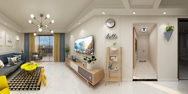 咿呀1-瑞丰园-140北欧风格-装修设计方案