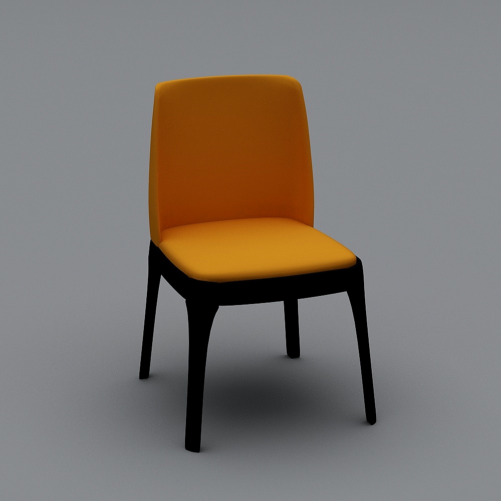 JS1907-橙色-餐椅3D模型
