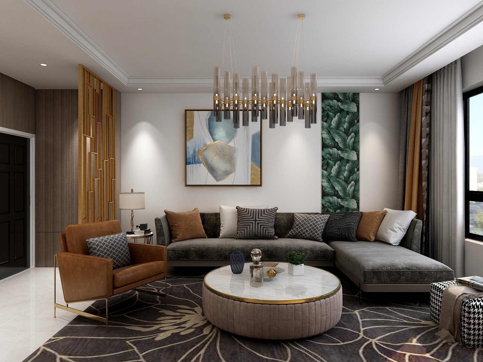 三月河煌-119㎡现代北欧三室装修效果图