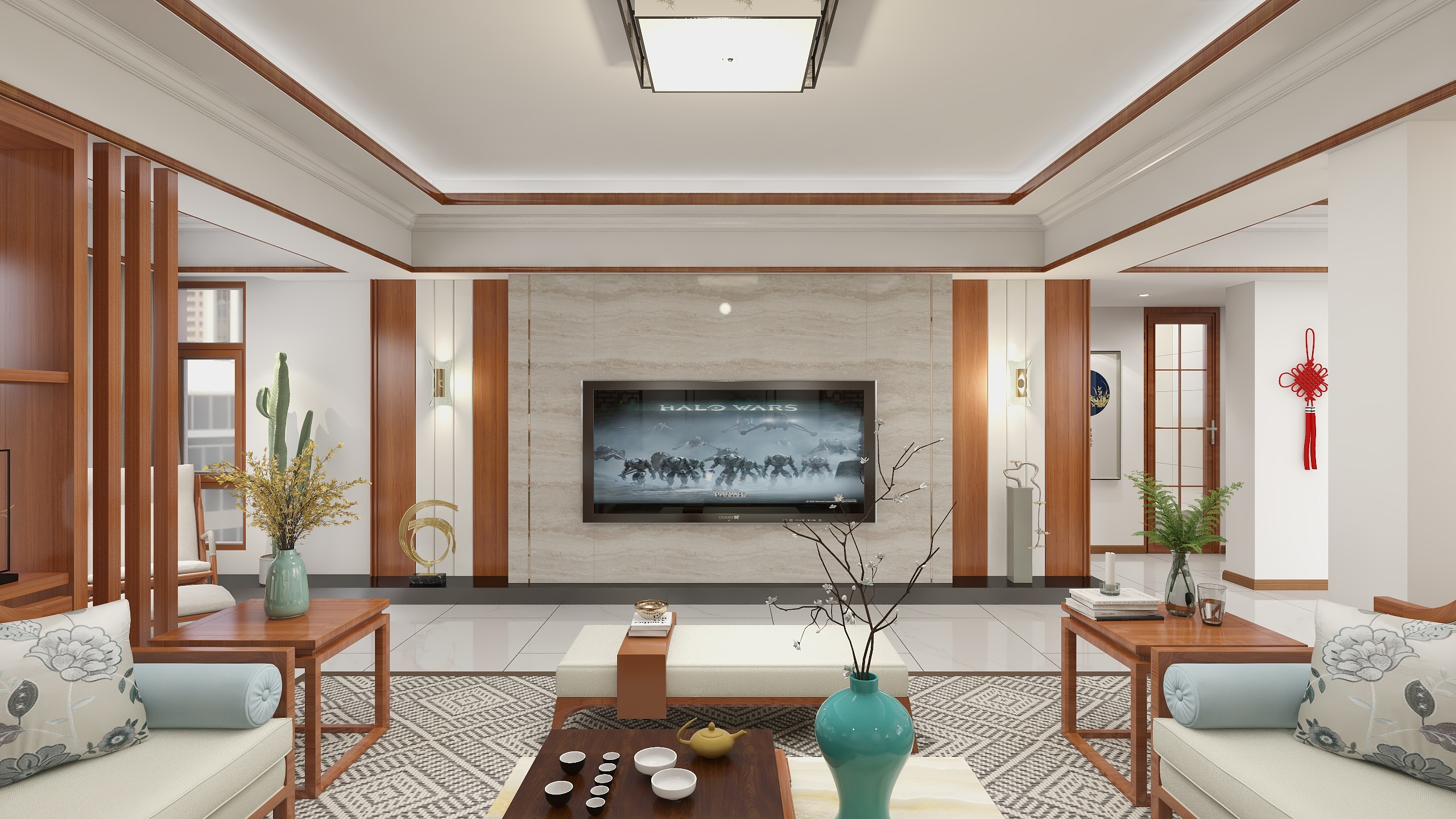 神马云在线-自建房-新中式装修效果图