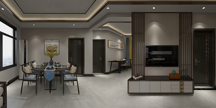 张存鑫设计事务所-住宅设计新中式2000530-装修设计方案