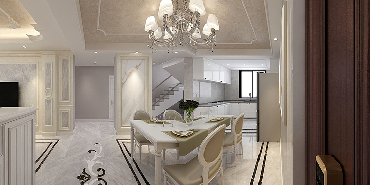 遇上格调-奢享天伦新四季花园顾叔一楼-最终-6.10吊顶改-装修设计方案