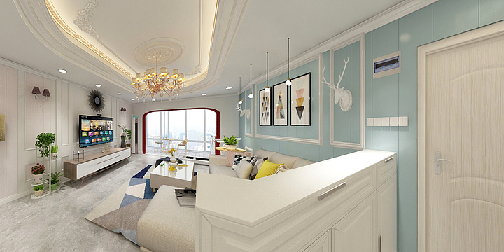 含笑一随风-北欧田园现代混搭小清新风格-装修设计方案