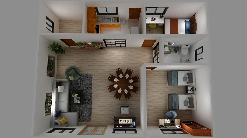 昵称不重要主要看聊效-80m2农家书苑-装修设计方案