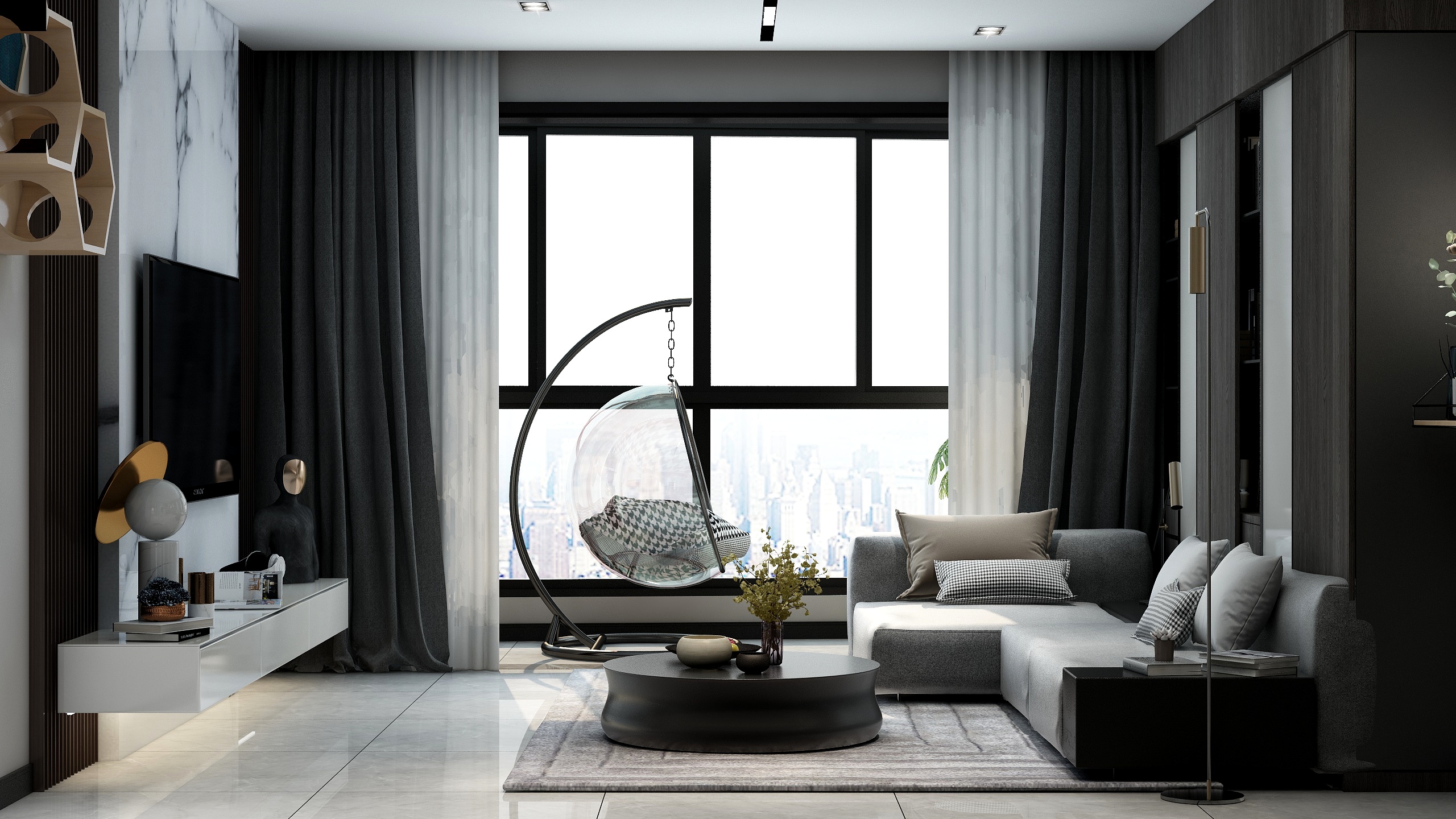 子粲设计-钱嘟嘟雅居-高级灰-装修设计方案