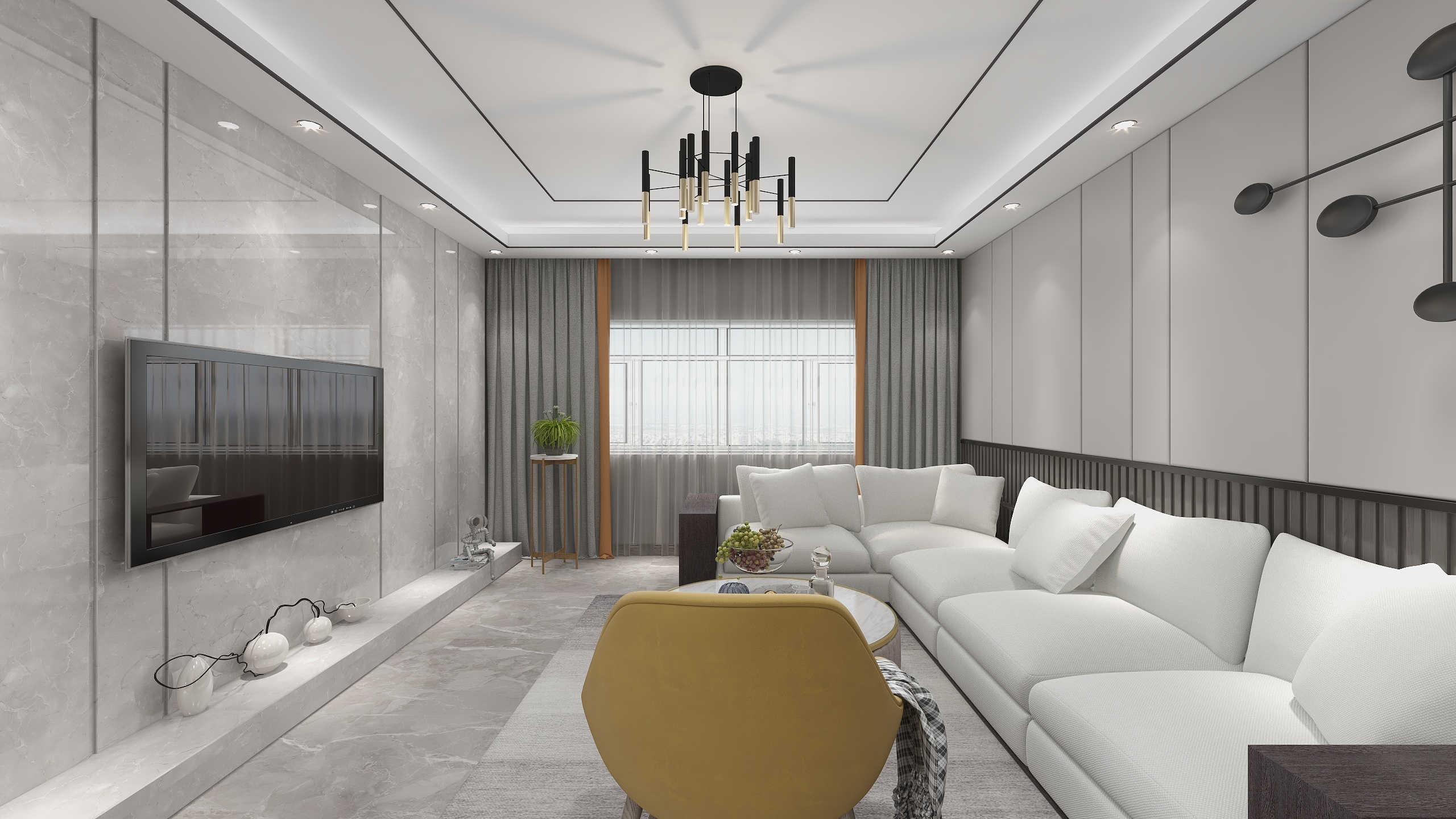 设计师台台-现代95㎡2室装修效果图