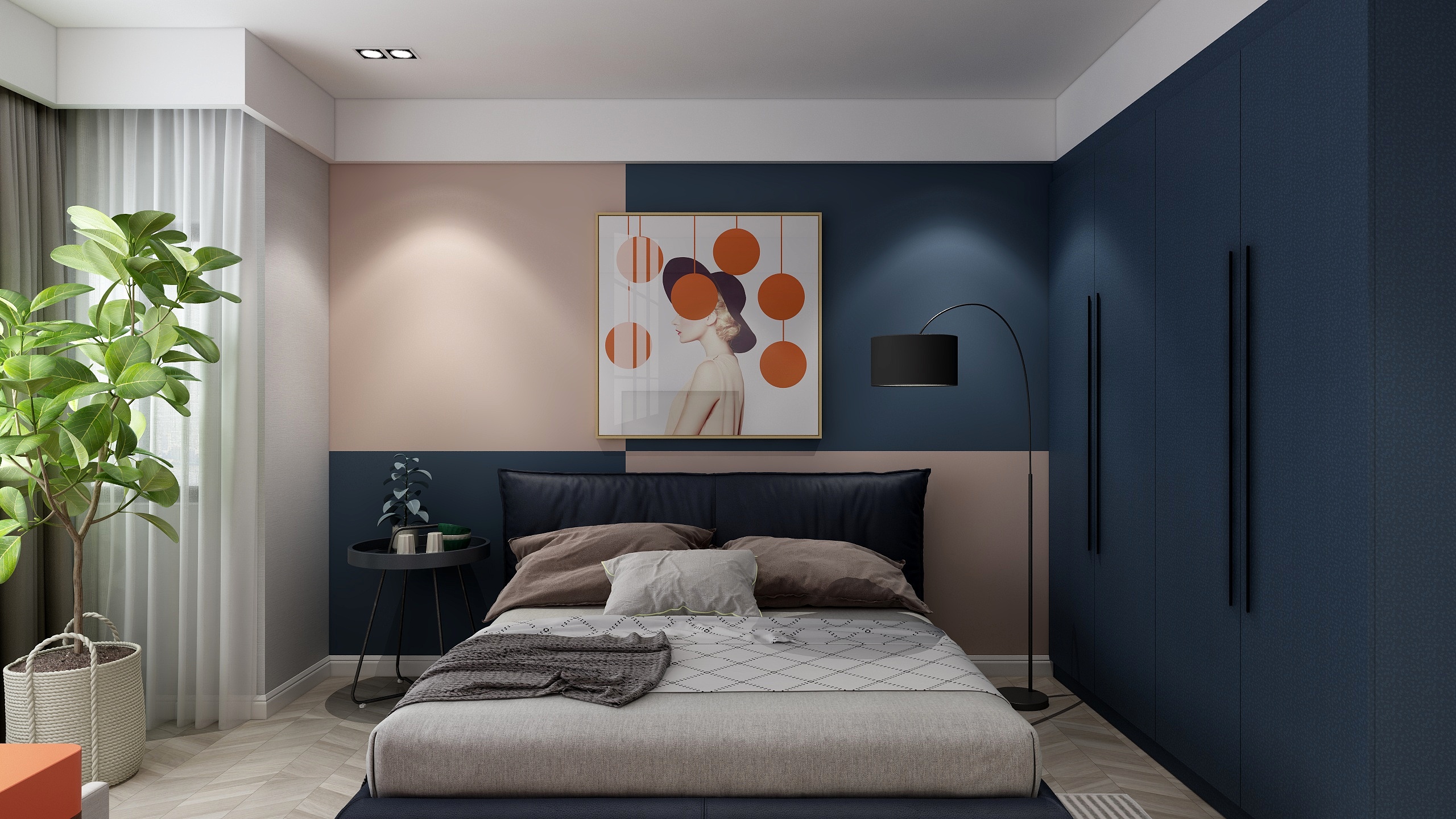 襄阳整家定制-95方混搭两居装修效果图