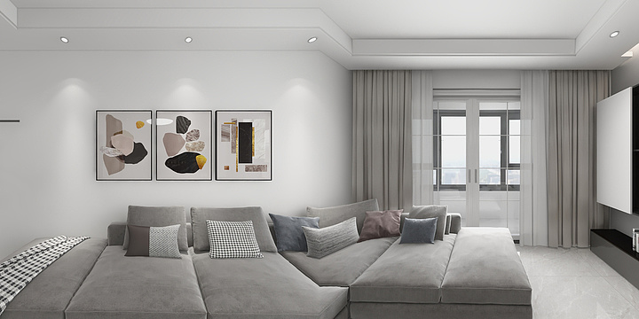 SJ室内装饰设计-三巽23#128平4室简约风格-装修设计方案