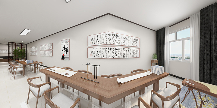 0安南0-书法教室-装修设计方案