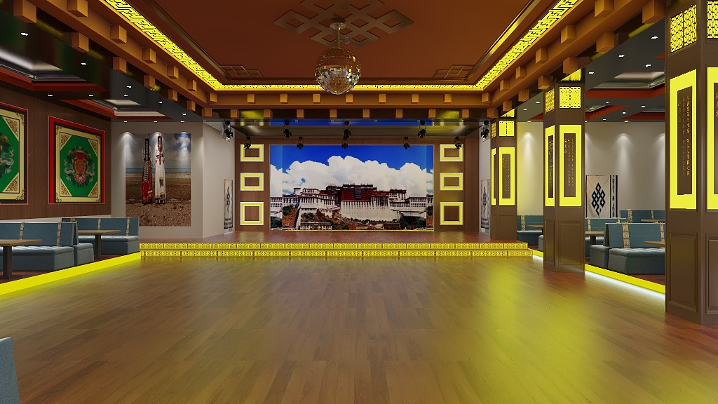 青海旭京建筑设计2号-何哥朗玛厅_t3-装修设计方案