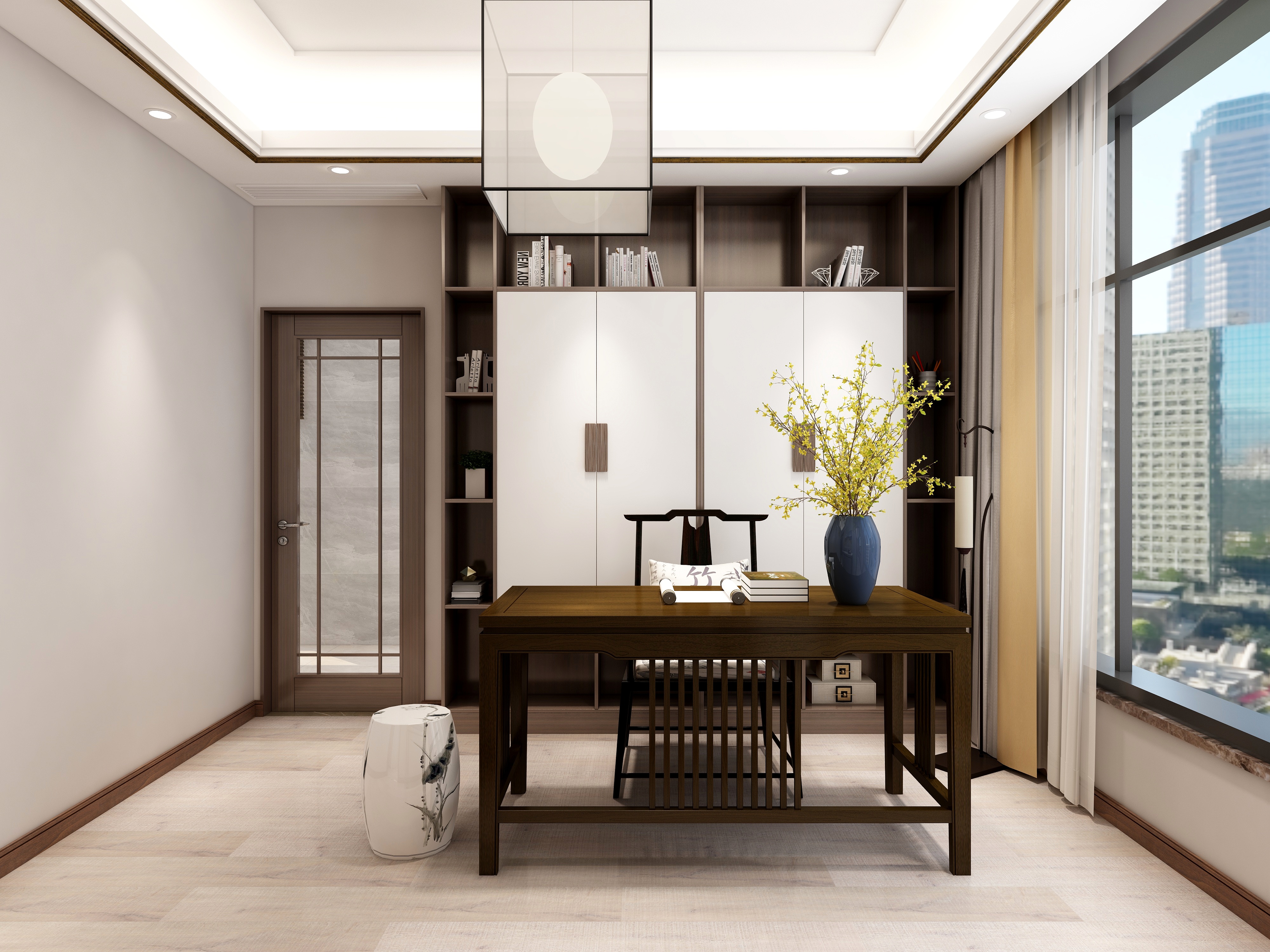 羽非设计-161方新中式四居装修效果图