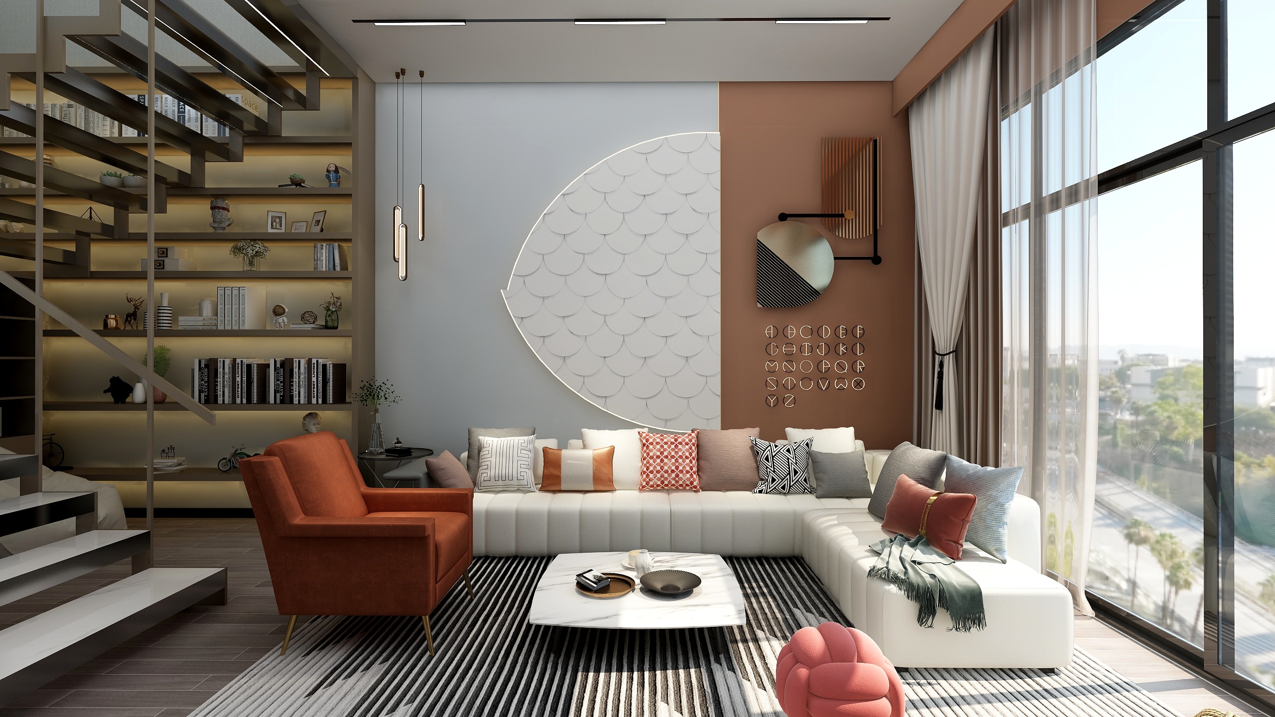 刘月-《复式》现代撞色-装修设计方案