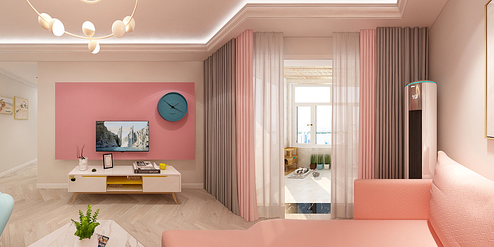 ZM可-德信海德公园83.00㎡A2’3室2厅1卫1厨-装修设计方案