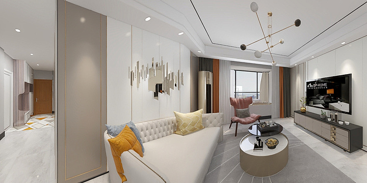 樰姐-特变都市花园124.效果图一号空间装饰-装修设计方案