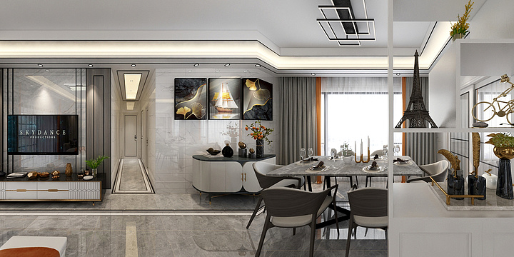 即时效果设计丨赵健军丨Jerry-樵悦名居丨莫兰迪色系之现代风丨赵健军-装修设计方案