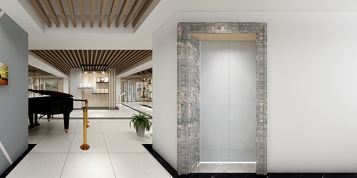 原动力空间-石门实验学校大堂-装修设计方案