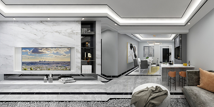 品诚装饰LY-国际新城126黑白灰-装修设计方案