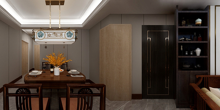 一只狐-新中式三居-装修设计方案