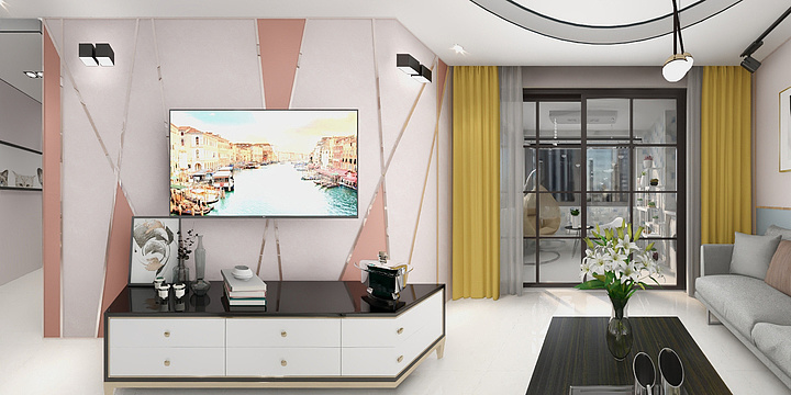 不烦设计工作室-德信海德公园83.00㎡A2’3室2厅1卫1厨-装修设计方案