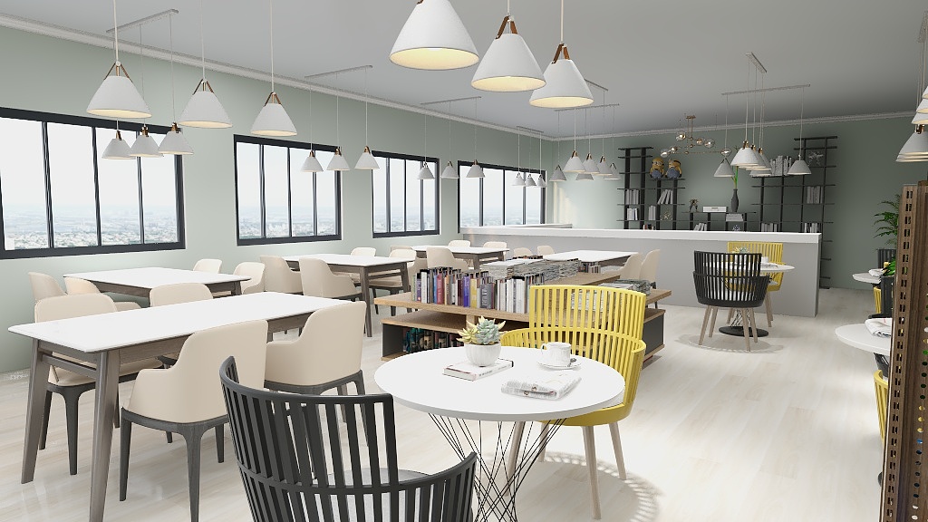 珊Atin-书卡咖啡厅-装修设计方案