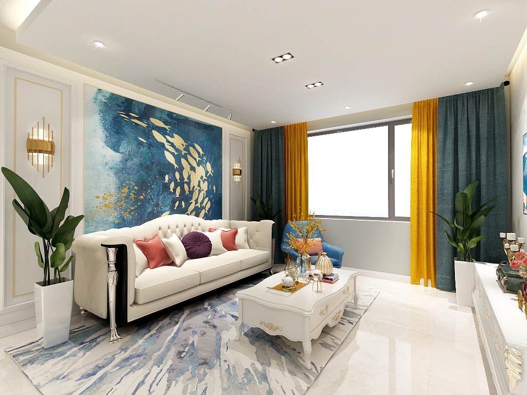 陈设软装设计-J简欧设计户型图无主灯设计-副本-装修设计方案